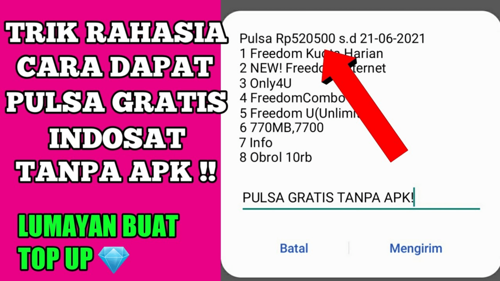 Cara Dapat Pulsa Gratis Indosat Tanpa Aplikasi